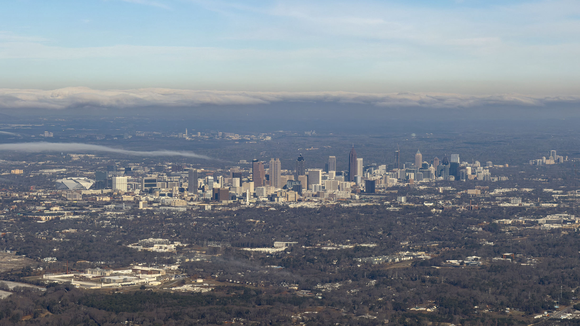 Aerial view of the Atlanta skyline in 2026